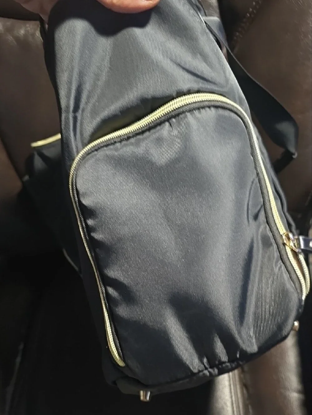 Men's Black Duffel Bag with Gold Accents - Lightweight Travel Companion